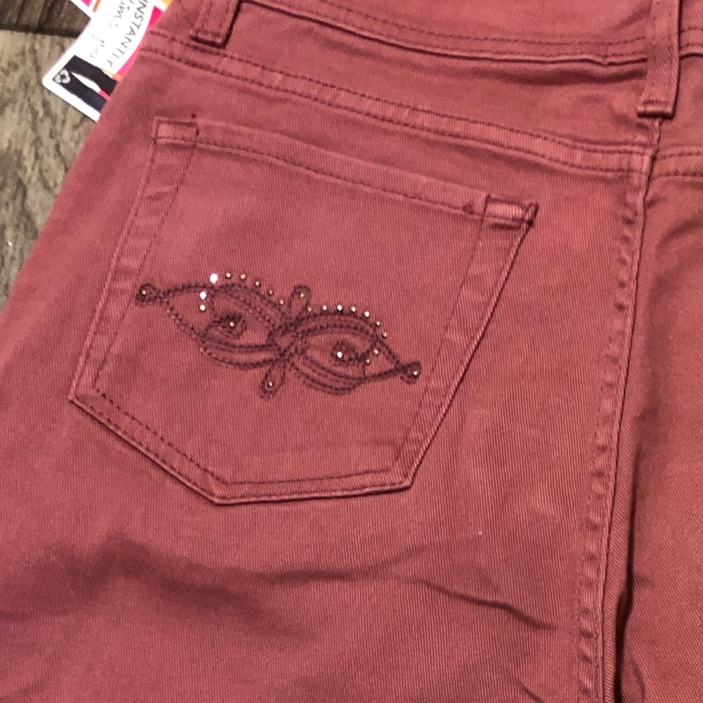 Lee Classic Fit Pink Denim Jeans High Rise Straight Leg Embellished Pocket  10 - Picture 4 of 4